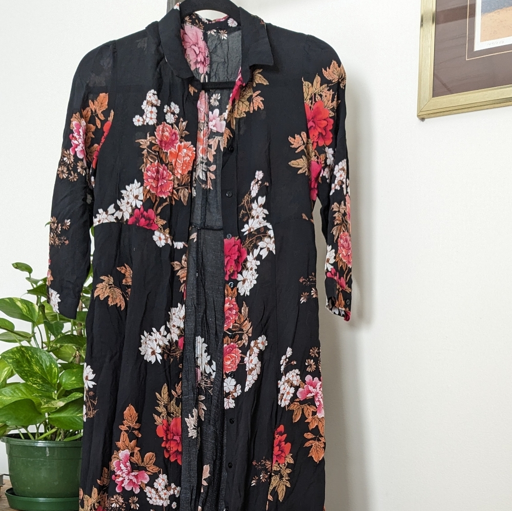 Zara Maxi Shirt dress with pockets